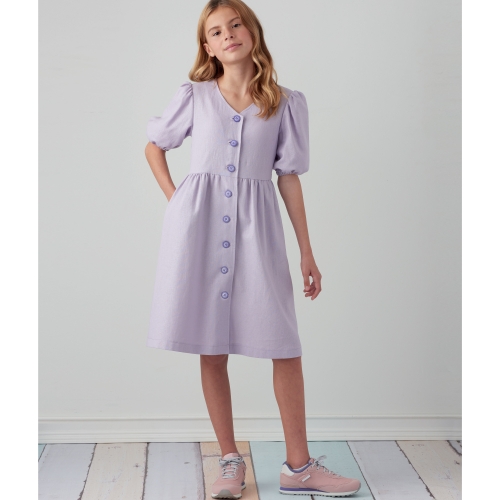 Simplicity lõikekomplekt S9281 GIRLS` DRESS, TOP, PANTS, SS9281A, Suurused: A (7-8-10-12-14) 
