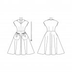 Выкройка: Misses` Dress and Belt, Butterick B6055 