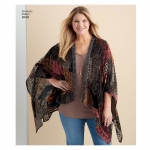 Women`s kimono Style Wrap with Variations, Sizes: A (XS-S-M-L-XL), Simplicity Pattern #8419 