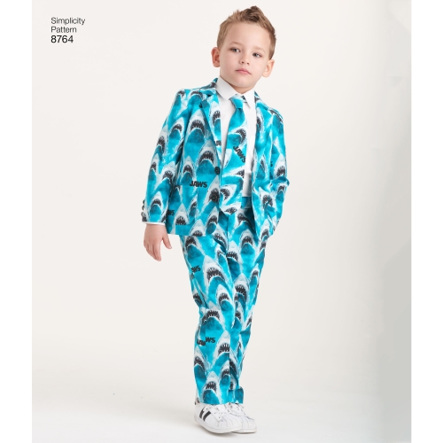 Poiste ülikond ja lipsud, suurused: A (3-4-5-6-7-8), Simplicity Pattern #8764 