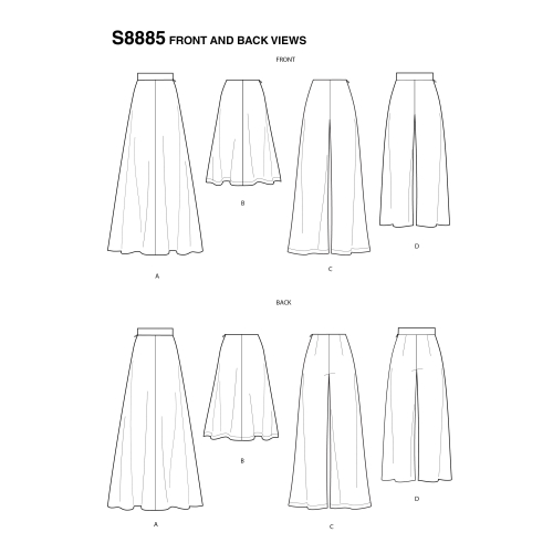 Naiste seelik ja püksid, Simplicity Pattern #S8885 