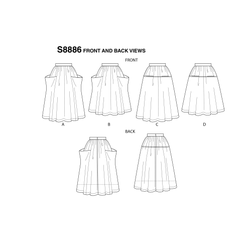 Naiste seelikud, Simplicity Pattern #S8886 