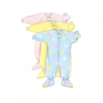 Ompelukaavat: Beebide` Bunting, Jumpsuit, Shirt, Diaper Cover, Blanket, Hat, Bib, Mittens and Booties, Butterick B5583 