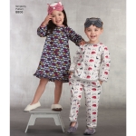 Laste kleit, topp püksid, Eye Mask ja Slippers, suurused: A (3-4-5-6-7-8), Simplicity Pattern #8806 