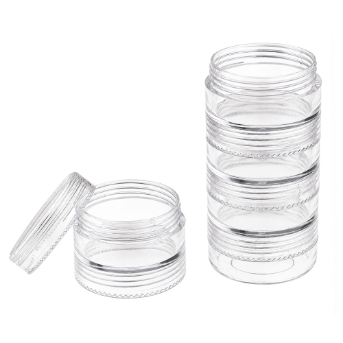 Läbikumavast PP plastikust karp 27 x 12 x 4 cm, sisaldab 28 akrüülplastikust purki ø3,5 cm, KL3964 
