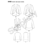 Misses` Unlined Jacket and Vest, Size: A (XS-S-M-L-XL) Simplicity Pattern #8468 