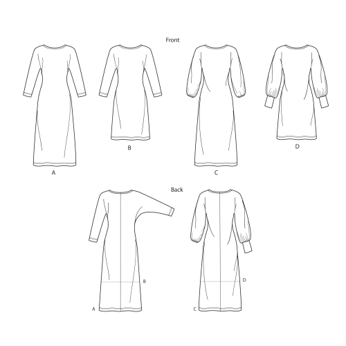 Naiste trikoo pullover-kleidid, Simplicity Pattern #S9011 