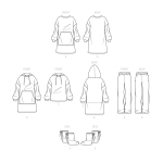 Simplicity Sewing Pattern S9456 Unisex Oversized Hoodies, Pants and Booties 