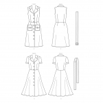 Ompelukaavat: Misses` Dress, Sash and Belt, Butterick B6762 