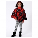 Выкройка: Children`s, sizes: Girls` Capes and Poncho with Hood, Collar or Fringe Trim, Butterick B6373 