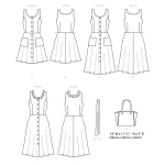Ompelukaavat: Misses` Dress, Sash and Bag, Butterick B6674 