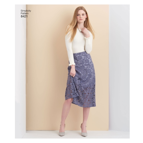 Seelikud hõlmavariatsioonidega kolmes pikkused, Simplicity Pattern # 8421 