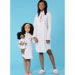 Выкройка: Misses`/Girls` and 45 cm (18`) Doll Dress, Kwik Sew K0252 