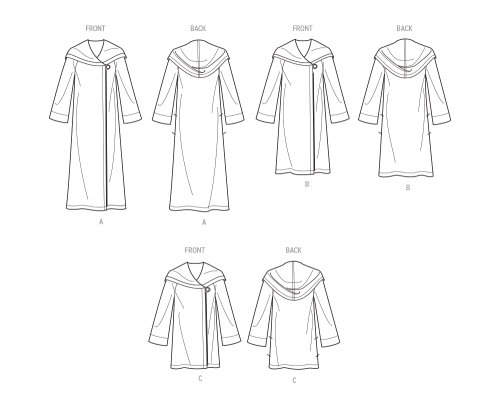Simplicity lõikekomplekt S9684 MISSES` HOODED COATS AND JACKET WITH LENGTH VARIATIONS 
