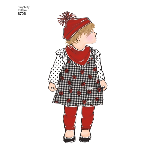Beebiriietus, suurused: A (XXS-XS-S-M-L), Simplicity Pattern #8706 
