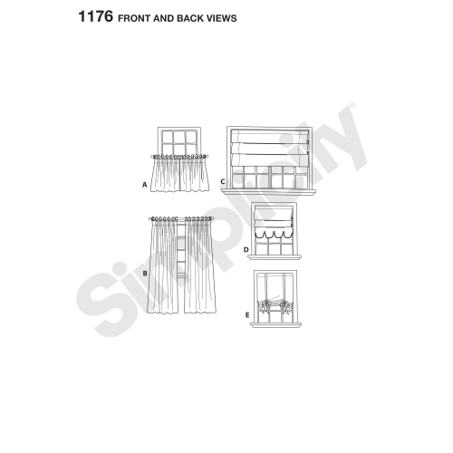 Window Treatments, Sizes: OS (ONE SIZE), Simplicity Pattern #1176 