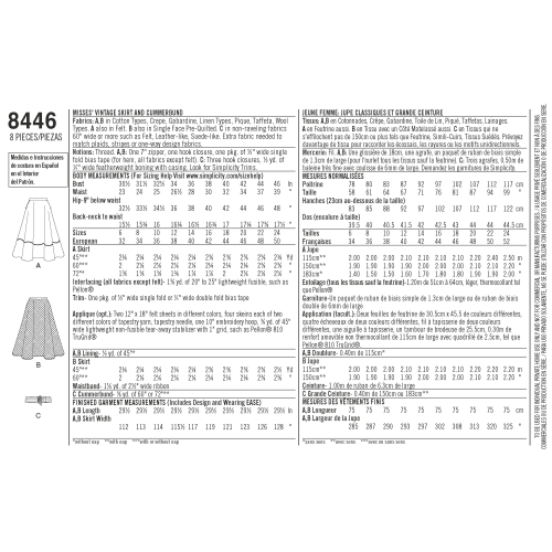 Naiste vintage seelik ja Cummerbund, Simplicity Pattern # 8446 
