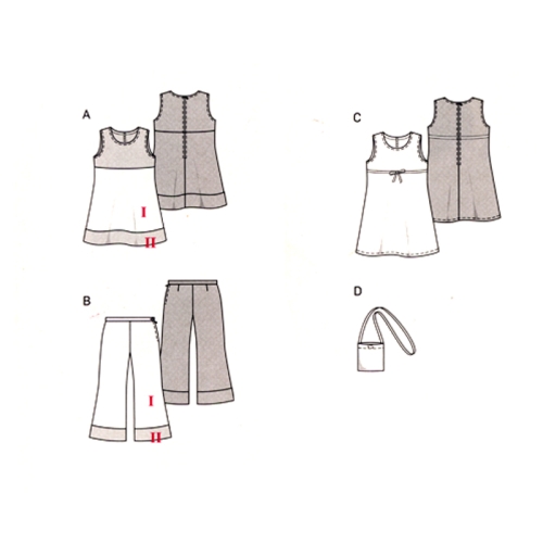 Kleit & püksid, Kasv 98-128 cm, Dress & pants, Burda 9740 