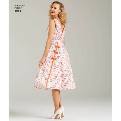 Naiste vintage 1950`ndate hõlmikkleit kahes pikkuses, Simplicity Pattern #8085 