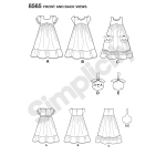 Laste Ruby Jean`i kleidid ja kotikesed, suurused: A (3-4-5-6-7-8), Simplicity Pattern #8565 