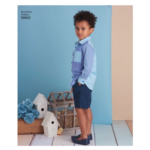 Laste kleidid ja särgid, suurused: A (3-4-5-6-7-8), Simplicity Pattern #S8852 
