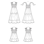 Naiste kroogitud pihaga kleit, Simplicity Pattern #S9141 