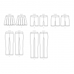 Ompelukaavat: Misses` Pleated Skort, and Pull-On Shorts and Pants, Butterick B6460 