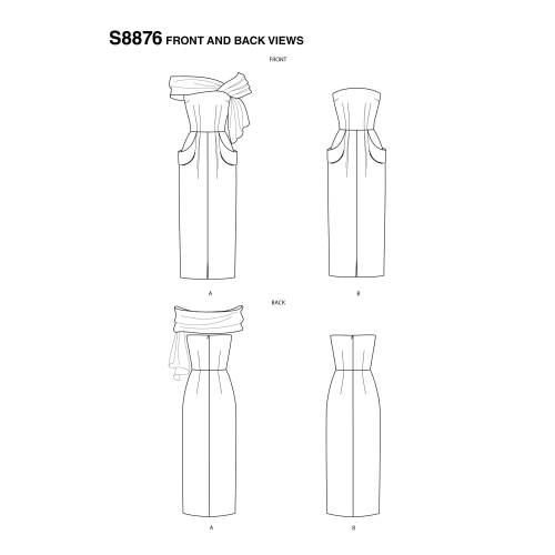 Naiste vintage kleit ja õlasall, Simplicity Pattern #S8876 