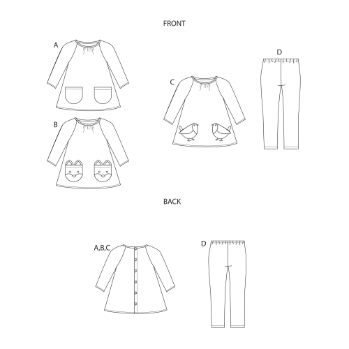 Laste topid jatrikoo retuusid, suurused: A (3-4-5-6-7-8), Simplicity Pattern #S9025 