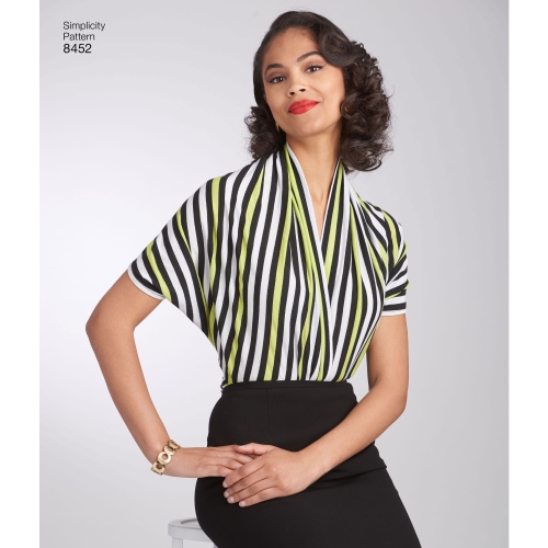 Naiste vintage 50`ndate pluus, suurused: A (S-M-L) Simplicity Pattern #8452 