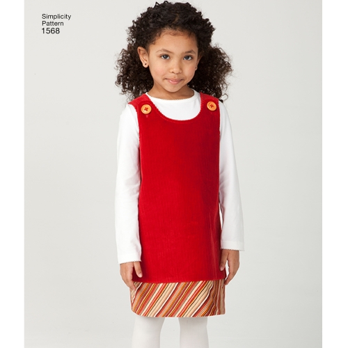 Child`s Jumper, Vest, Trousers and Skirt, Sizes: A (3-4-5-6-7-8), Simplicity Pattern #1568 