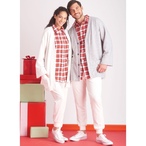 Simplicity lõikekomplekt S9691 GIRLS`, BOYS` AND ADULTS` LOUNGE SHIRT, CARDIGAN, SHORTS AND JOGGERS 