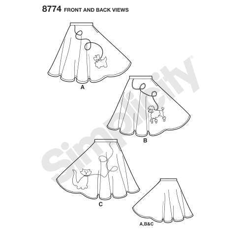 Laste ja tüdrukute kostüümid, Simplicity Pattern #8774 