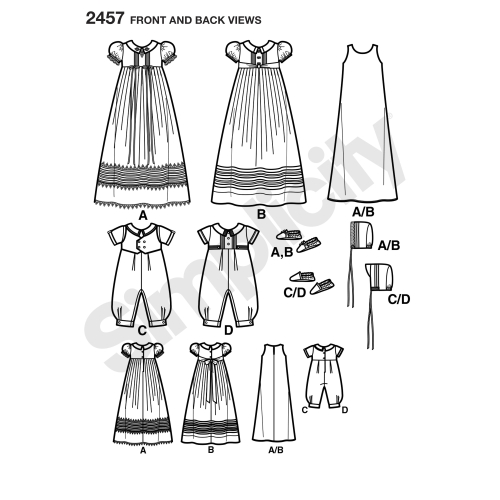 Väikelaste eriliste sündmuste, suurused: A (XXS-XS-S-M), Simplicity Pattern #2457 