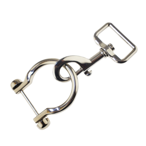Ruuvattava D-lenkki 45 mm x 40 mm, hihnaan leveydella 20(-22) mm 