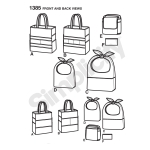 Art Caddies, Lunch Bags and Snack Bag, Sizes: OS (ONE SIZE), Simplicity Pattern #1385 