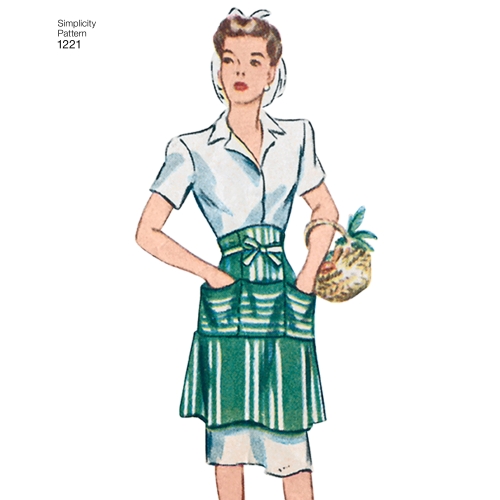 Naiste vintage põlled, suurused: A (S-M-L), Simplicity Pattern #1221 
