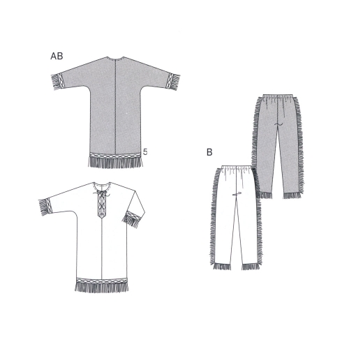 Indiaanlased, Lõiked suurustele (Eur Sizes) 38-48 / Indian / Burda 5815 
