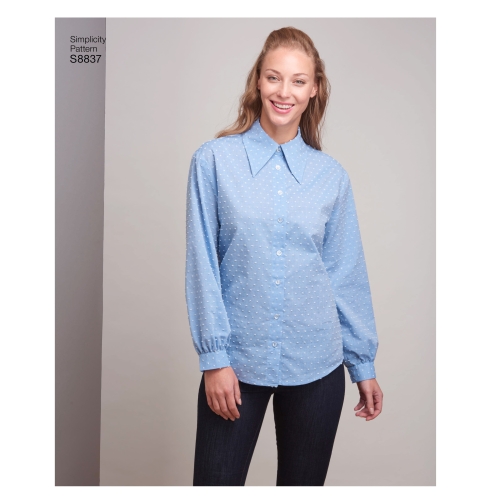 Naiste ja väikesekasvuliste Petite-naiste kraega särk, Simplicity Pattern #S8837 