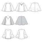Ompelukaavat: Misses` Tops with Attached Cape and käisevariatsioonidega, Butterick B6490 