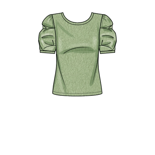 Выкройка S9273, верх из трикотажа, варианты рукавов, все размеры: XXS-XS-S-M-L-XL-XXL 
