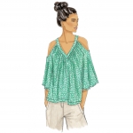 Ompelukaavat: Misses` V-Neck or Scoopneck, Cold-Shoulder Tops, Butterick B6457 