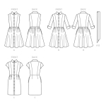Выкройка: Misses`, sizes: Miss Petite, sizes: Women`s, sizes: Women Petite Shirtdress and Sash, Butterick B6333 