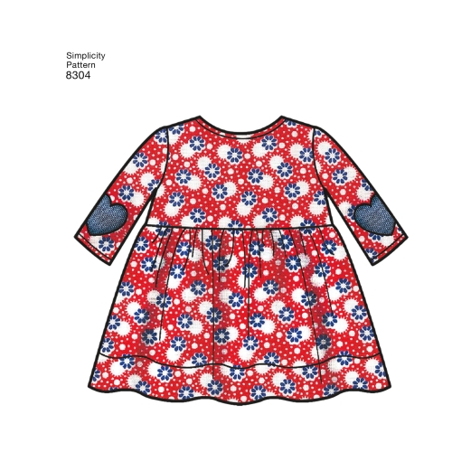 Väikelaste, retuusid, toppkleit, pudipõlled ja juuksepael kolmes suurused: S(17`) M(18“) L(19`), suurused: A (XXS-XS-S-M-L), Simplicity Pattern #8304 
