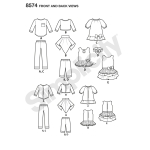 35cm nuku riided, Simplicity Pattern #8574 