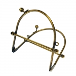 Twin hinged metal interchangeable bag frame, 10cm 