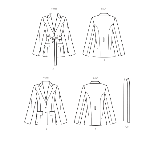 Simplicity lõikekomplekt S9688 MISSES` AND WOMEN`S JACKET WITH TIE BELT 