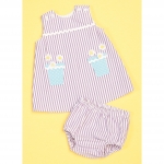 Ompelukaava: Infants` Buttoned and Appliquéd Overalls, Dress and Panties, Kwik Sew K0220 