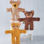 Festive Stuffed Bear, Cat, and Dog, Sizes: ONE SIZE, Simplicity Pattern #S8968 