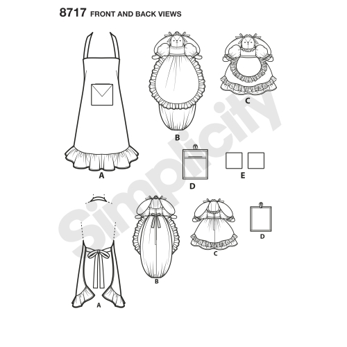 Köögi aksessuaarid ja põll, Simplicity Pattern #8717 
